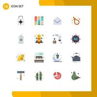 User Interface Pack of 16 Basic Flat Colors of rope halloween idea gallows open Editable Pack of Creative Vector Design Elements