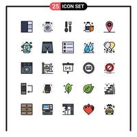 Set of 25 Modern UI Icons Symbols Signs for bottle location dish geo bottle Editable Vector Design Elements