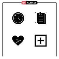 4 Creative Icons Modern Signs and Symbols of media like web paper broken Editable Vector Design Elements