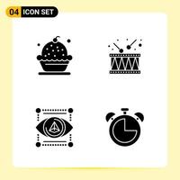 4 Creative Icons for Modern website design and responsive mobile apps 4 Glyph Symbols Signs on White Background 4 Icon Pack vector