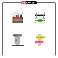 Set of 4 Modern UI Icons Symbols Signs for agriculture tools farming patrick navigation Editable Vector Design Elements