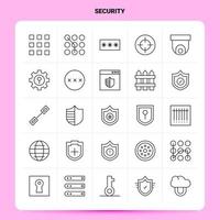 OutLine 25 Security Icon set Vector Line Style Design Black Icons Set Linear pictogram pack Web and Mobile Business ideas design Vector Illustration