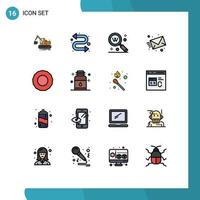 Set of 16 Modern UI Icons Symbols Signs for bonus web keyword message email Editable Creative Vector Design Elements