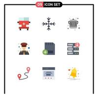 9 Universal Flat Color Signs Symbols of computers add cooking transportation avatar Editable Vector Design Elements