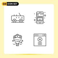 Universal Icon Symbols Group of 4 Modern Filledline Flat Colors of hummer heart buy shopping block Editable Vector Design Elements