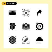 9 Creative Icons for Modern website design and responsive mobile apps 9 Glyph Symbols Signs on White Background 9 Icon Pack vector