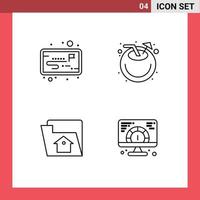 4 Creative Icons Modern Signs and Symbols of project setting beach juice speed Editable Vector Design Elements