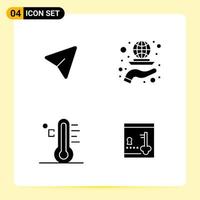 4 Creative Icons for Modern website design and responsive mobile apps 4 Glyph Symbols Signs on White Background 4 Icon Pack vector