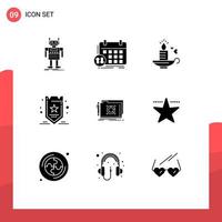 paquete de iconos de vector de stock de 9 signos y símbolos de línea para optimización de etiquetas cita marketing corazón elementos de diseño de vector editables