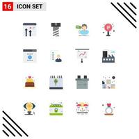 16 Universal Flat Colors Set for Web and Mobile Applications seo board assistance traffic city Editable Pack of Creative Vector Design Elements