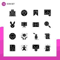 Glyph Icon set Pack of 16 Solid Icons isolated on White Background for responsive Website Design Print and Mobile Applications vector