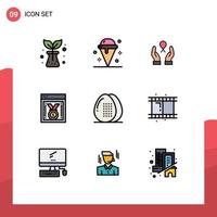 Universal Icon Symbols Group of 9 Modern Filledline Flat Colors of drinks website progress care website award best website Editable Vector Design Elements