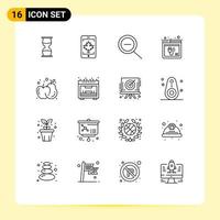 16 User Interface Outline Pack of modern Signs and Symbols of agriculture web canada plugin browser Editable Vector Design Elements