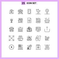 25 Creative Icons Modern Signs and Symbols of hardware devices setting computers android Editable Vector Design Elements