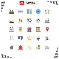 Group of 25 Modern Flat Colors Set for mouse click wireframe cart contact Editable Vector Design Elements