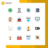 Universal Icon Symbols Group of 16 Modern Flat Colors of list contact genetics book idea Editable Pack of Creative Vector Design Elements