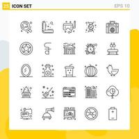 Collection of 25 Universal Line Icons Icon Set for Web and Mobile vector