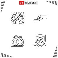 4 Icons Line Style Grid Based Creative Outline Symbols for Website Design Simple Line Icon Signs Isolated on White Background 4 Icon Set vector