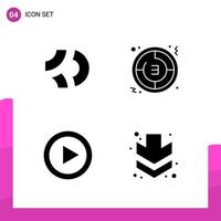 Glyph Icon set Pack of 4 Solid Icons isolated on White Background for responsive Website Design Print and Mobile Applications vector