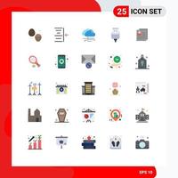 Modern Set of 25 Flat Colors Pictograph of contact profile wind usb charge Editable Vector Design Elements