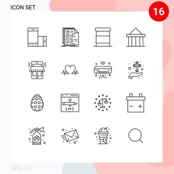 paquete de esquema de 16 símbolos universales de grecia columnas programación ciudadela conserva elementos de diseño vectorial editables vector