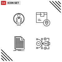 Pixle Perfect Set of 4 Line Icons Outline Icon Set for Webite Designing and Mobile Applications Interface vector