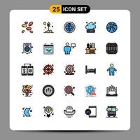 Stock Vector Icon Pack of 25 Line Signs and Symbols for technology server nature cloud help Editable Vector Design Elements