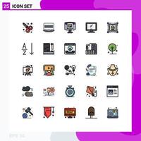 25 iconos creativos signos y símbolos modernos de cubo pc gafas imac monitor elementos de diseño vectorial editables vector