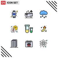 Modern Set of 9 Filledline Flat Colors and symbols such as s text cloud messages chat Editable Vector Design Elements