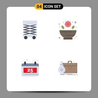 4 Universal Flat Icons Set for Web and Mobile Applications construction date structure rx business Editable Vector Design Elements