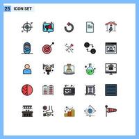 Set of 25 Modern UI Icons Symbols Signs for report text media file rotate Editable Vector Design Elements