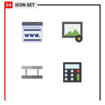 paquete de 4 signos y símbolos de iconos planos modernos para medios de impresión web como seo calcular elementos de diseño de vectores editables matemáticos de campo favoritos