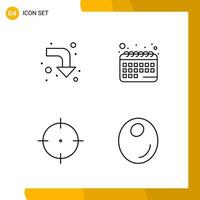 4 Icon Set Line Style Icon Pack Outline Symbols isolated on White Backgound for Responsive Website Designing vector