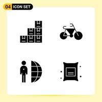 4 Creative Icons for Modern website design and responsive mobile apps 4 Glyph Symbols Signs on White Background 4 Icon Pack vector