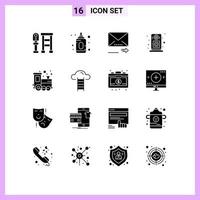 paquete de iconos de vector de stock de 16 signos y símbolos de línea para el tiempo de juego juguete hacia adelante altavoz de bebé elementos de diseño de vector editables