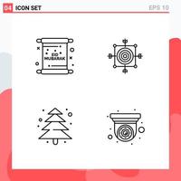 colección de 4 iconos vectoriales en estilo de línea símbolos de esquema modernos para web y signo de icono de línea móvil aislado en fondo blanco 4 iconos vector