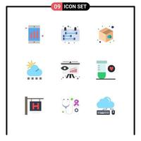 9 User Interface Flat Color Pack of modern Signs and Symbols of insight business goods weather snow Editable Vector Design Elements