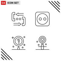 Pixle Perfect Set of 4 Line Icons Outline Icon Set for Webite Designing and Mobile Applications Interface vector