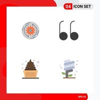 4 Universal Flat Icons Set for Web and Mobile Applications solution icecream finance quotes earth day Editable Vector Design Elements