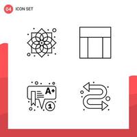 Pack of 4 Universal Outline Icons for Print Media on White Background vector