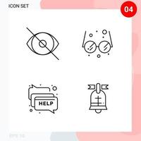 Vector Pack of 4 Icons in Line Style Creative Outline Pack isolated on White Background for Web and Mobile