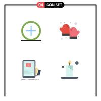 Pack of 4 creative Flat Icons of add forum new baking webinar Editable Vector Design Elements