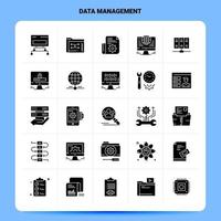 Solid 25 Data Management Icon set Vector Glyph Style Design Black Icons Set Web and Mobile Business ideas design Vector Illustration