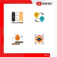 4 Creative Icons Modern Signs and Symbols of drafting droop ruler map water Editable Vector Design Elements