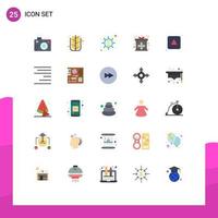 25 Thematic Vector Flat Colors and Editable Symbols of gift box nature present seo Editable Vector Design Elements