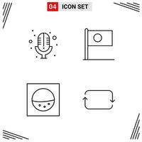 4 Icons Line Style Grid Based Creative Outline Symbols for Website Design Simple Line Icon Signs Isolated on White Background 4 Icon Set vector