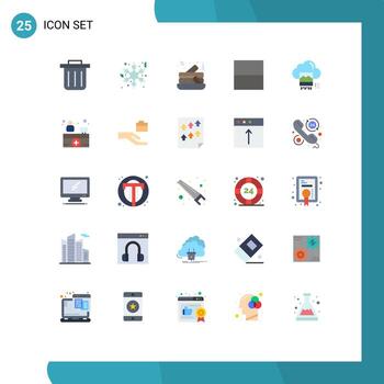 Set of 25 Modern UI Icons Symbols Signs for folder hospital receptionist layout hospital reception cloud Editable Vector Design Elements