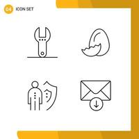 4 Creative Icons Modern Signs and Symbols of control man egg spring protection Editable Vector Design Elements