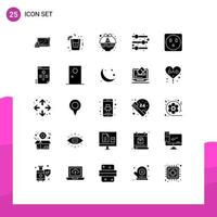 Solid Glyph Pack of 25 Universal Symbols of file electric basket user interface baby chicken Editable Vector Design Elements