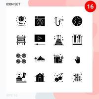 User Interface Pack of 16 Basic Solid Glyphs of travel accommodation construction nature earth Editable Vector Design Elements